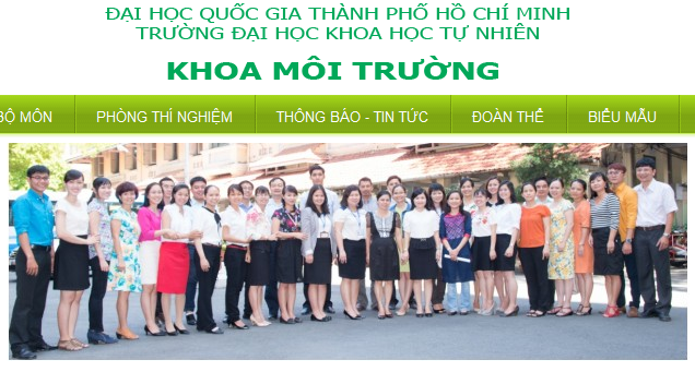 Khoa môi trường ĐHKH Tự Nhiên – ĐHQG TP Hồ Chí Minh